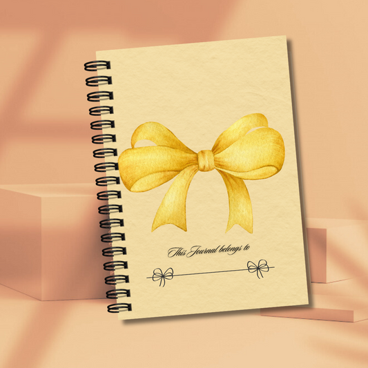 Cute Aesthetic Notebook Yellow bow