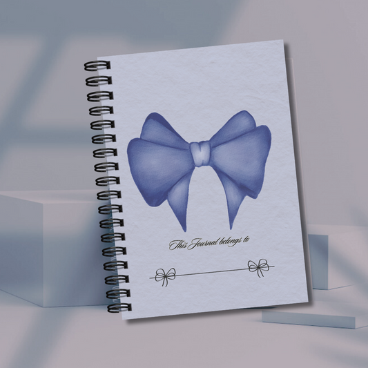 Aesthetic Cute Notebook Blue bow