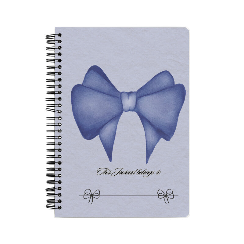 Aesthetic Cute Notebook Blue bow